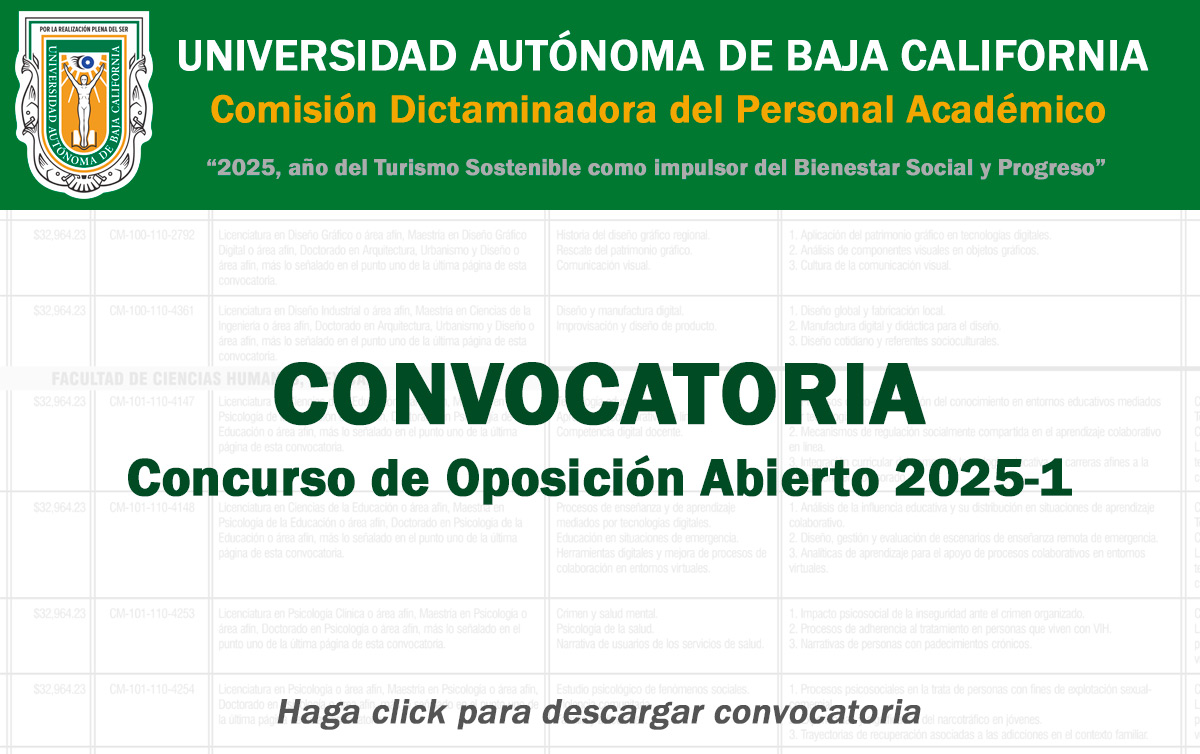 Convocatoria Concurso de Oposición Abierto 2025-1