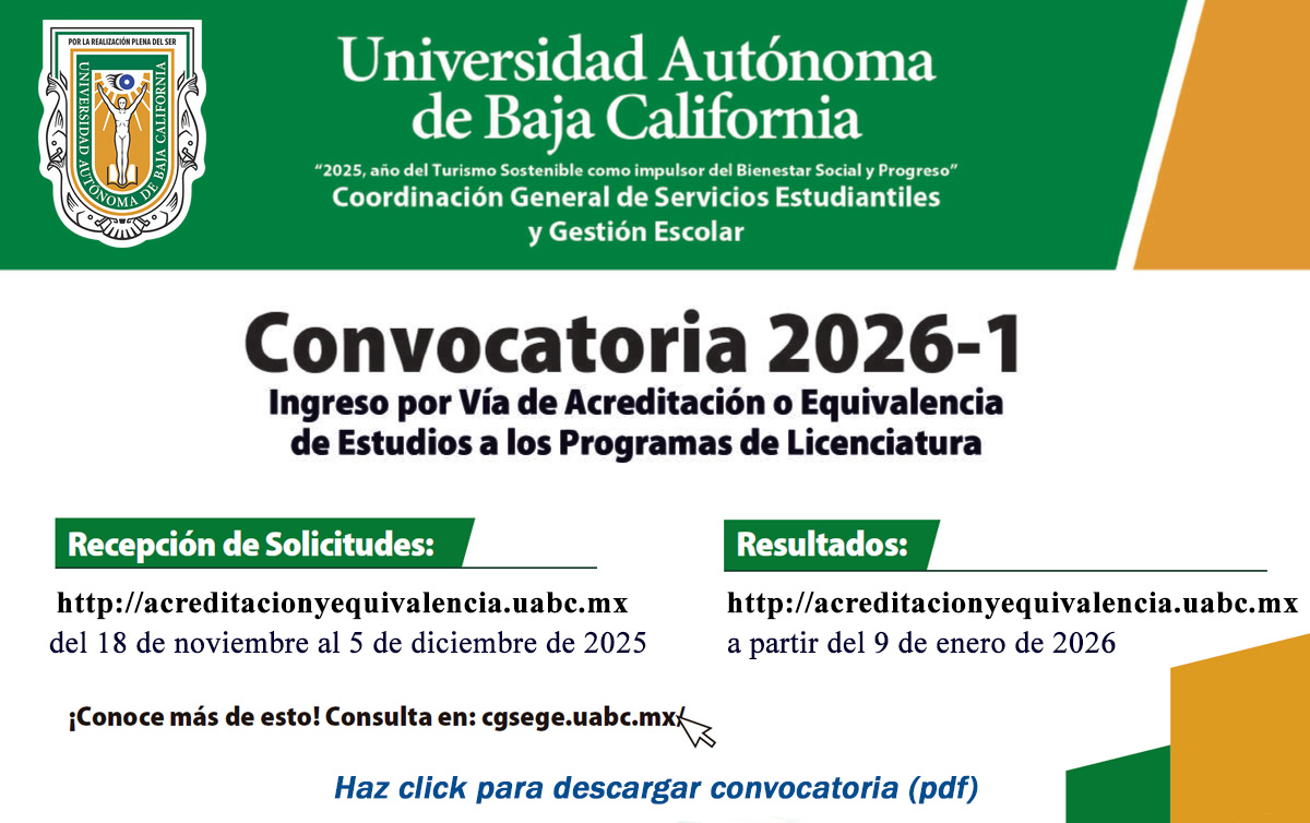 Reingreso por vía de Acreditación o Equivalencia de estudios a los Programas de Licenciatura.