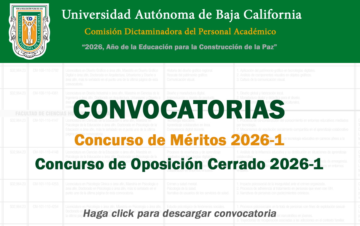 Convocatorias Concurso de Méritos y Concurso de Oposición Cerrado 2026-1.