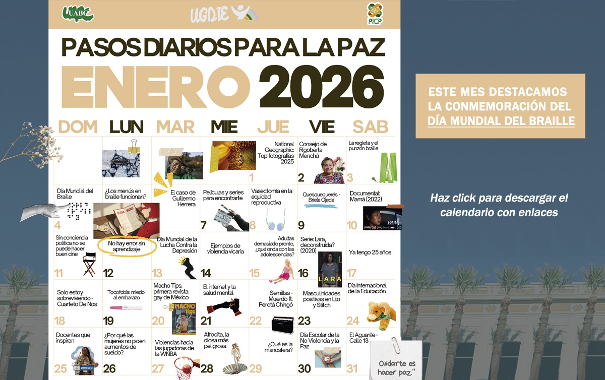 Calendario Pasos para la Paz UGDIE 2026