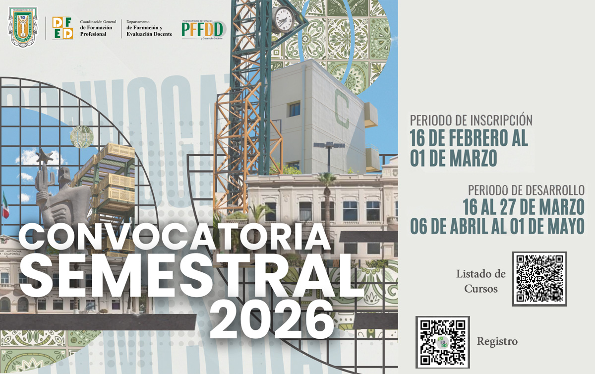 Oferta de cursos de formación docente del Programa Flexible de Formación y Desarrollo Docente (PFFDD) en modalidad en línea.